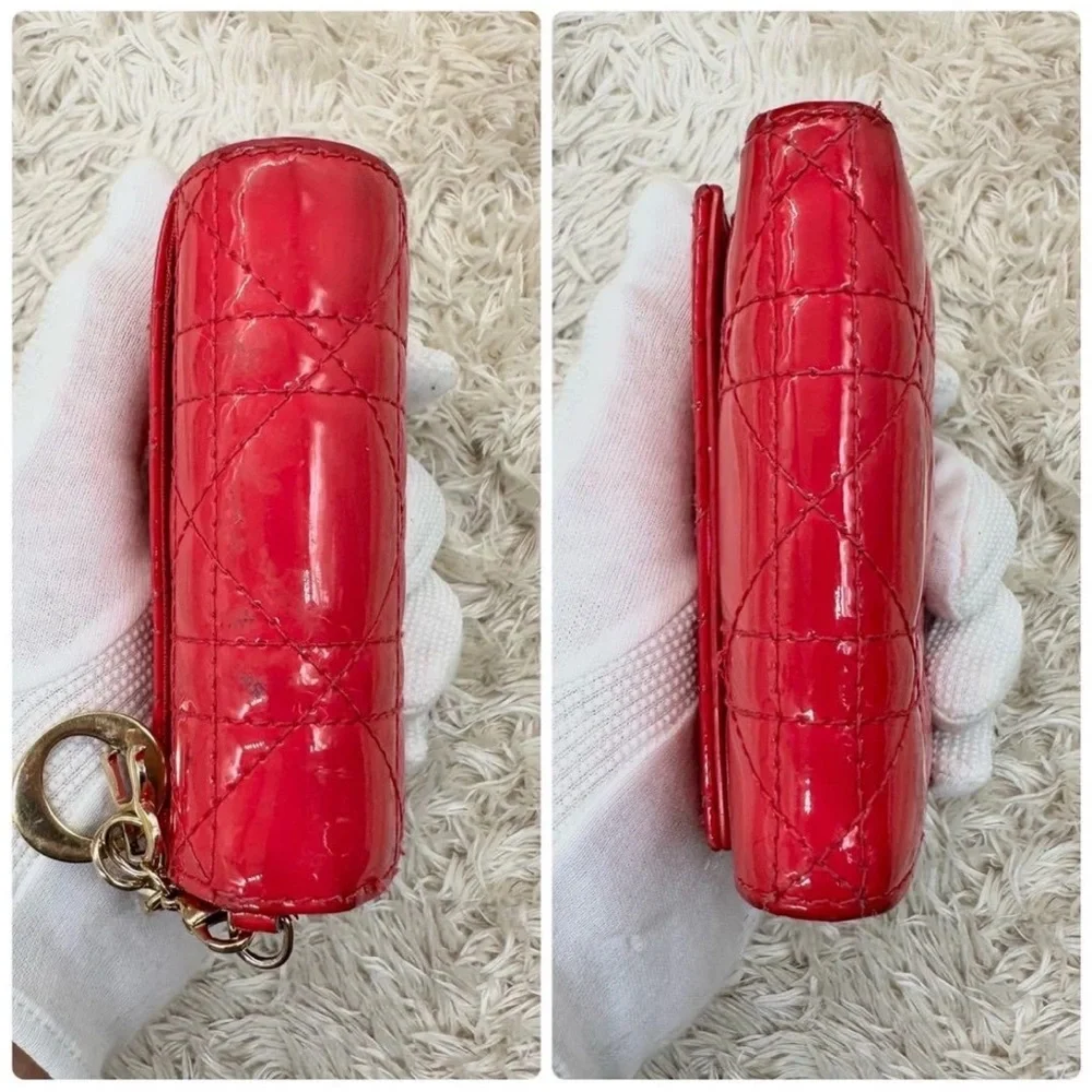 Dior Pink Glossy Quilted Wallet